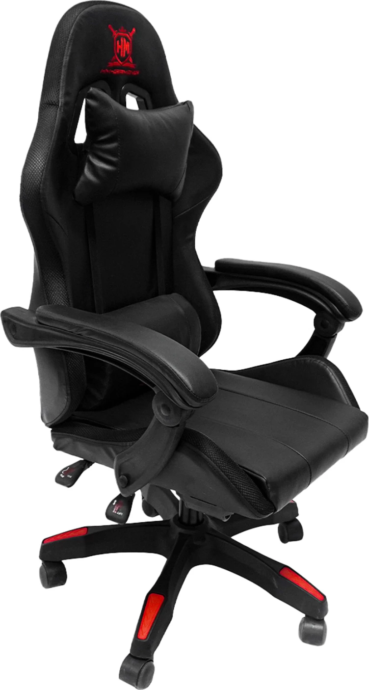 Karrige për lojëra DARREN FH1203.01, e zezë-kuqe, PVC & najlon, 51x49x125H cm