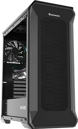 Kasë Natec Genesis Irid 505F, Midi Tower, ATX/Micro ATX/Mini ITX, 5 ventilatorë, Dritare xhami, E zezë