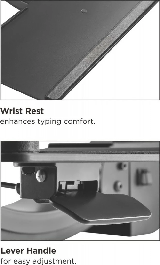 Mbajtës tastiere nën tavolinë Maclean MC-795, i rregullueshëm, i zi