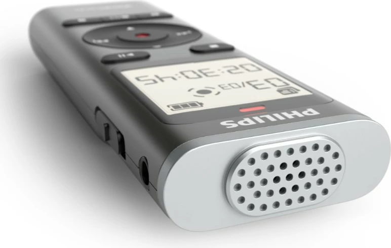 Diktafon Philips VoiceTracer DVT1170 8GB PCM/WAV microSD USB-C 70h, zi/grafit, set me 2x bateri AAA + kabllo USB-C