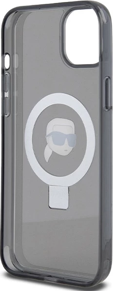 Mbështjellës Karl Lagerfeld KLHMP15SHMRSKHK për iPhone 15 6.1", me unazë Ring Stand, MagSafe, zi