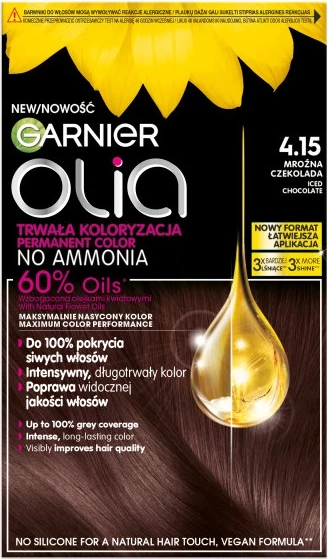 Ngjyrë për flokë për femra Garnier Olia 4.15 Icy Chocolate, 1 copë