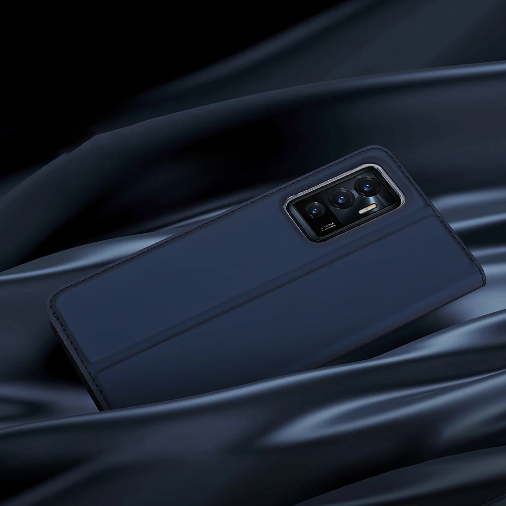 Mbështjellës Dux Ducis Skin Pro për Vivo V23e, me kapak, xhep kartelash dhe mbajtëse, e zezë