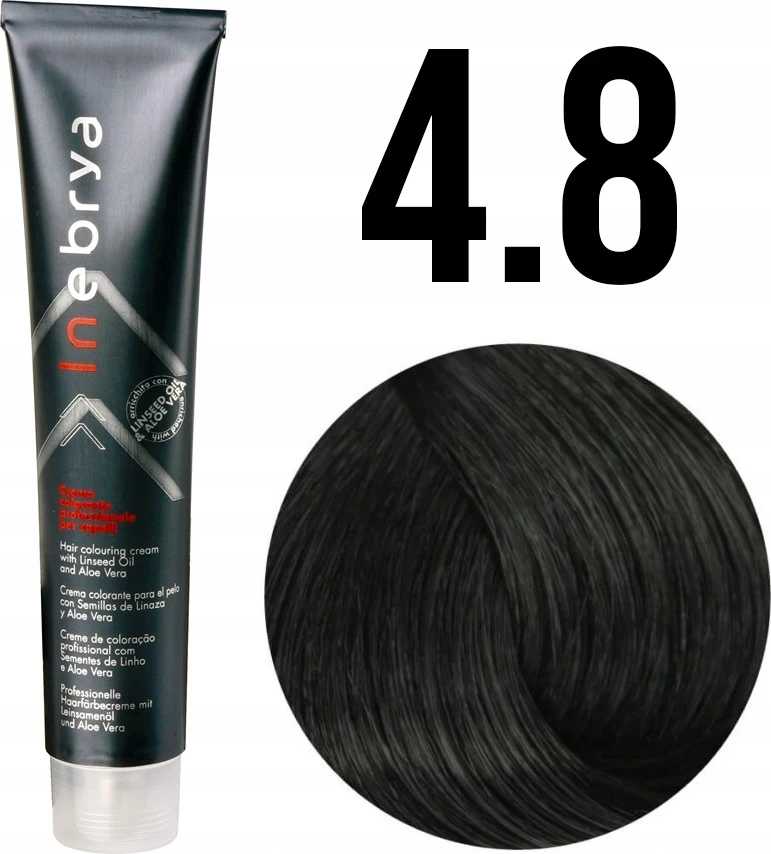 Ngjyrë për flokë Inebrya 4/8 Gështenjë Mat, 100ml