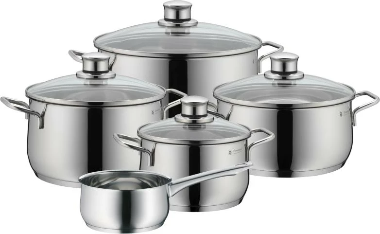 Set tenxheresh WMF Diadem Plus 07 3355 6040 çelik inox, kapakë qelqi, argjendtë, 5 copë