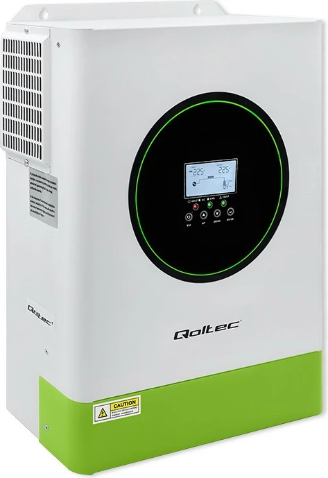 Inverter solar hibrid Qoltec 53866, 6200W, 120A, 48V, MPPT, BMS, Sinus, Wi-Fi, Bardhë/Jeshil