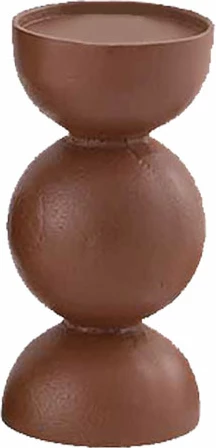 Mbajtës qiriu Formas, alumin, ngjyrë terrakote, 8x8x16cm