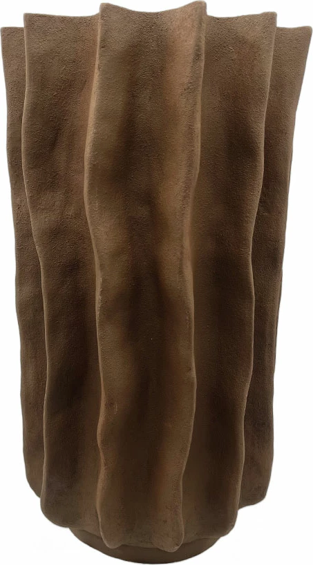 Vazë FOLDA, polirezine, ngjyrë kafe e errët, 22x22x38cm