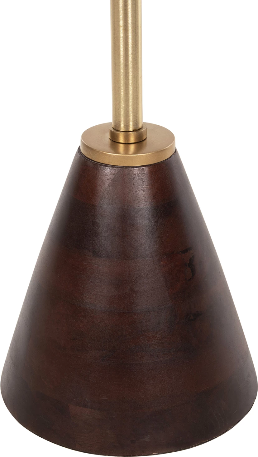 Tavolinë anësore rrethore KAPPUR FH9726 dru mango ngjyrë arre-metal në ar Φ38x62Hcm