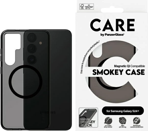 Mbështjellës PanzerGlass CARE Flagship QI për Samsung Galaxy S24+, Zi