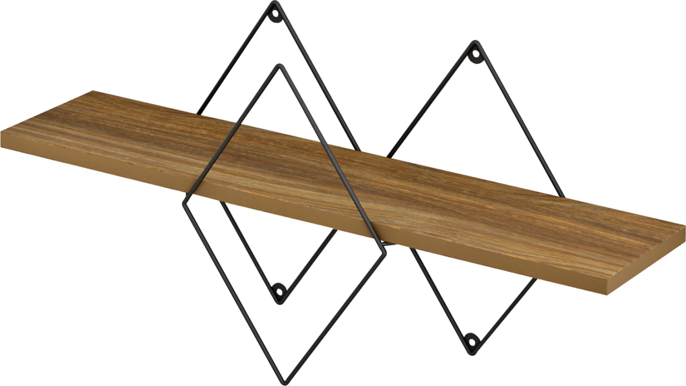 Raft muri CHANTRIA FH8934.11 melaminë ngjyrë lisi-metal ngjyrë e zezë 60x14x36Hcm