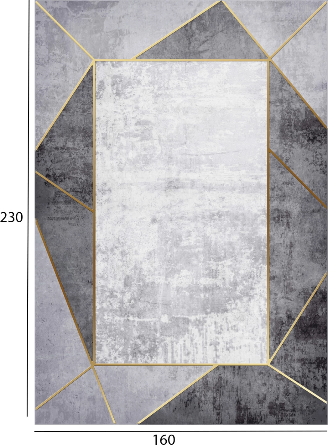 Tapet modern JOSIANE, gri-bardhë, me franja, FH7675.23, 160x230cm