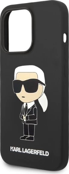 Mbështjellës Karl Lagerfeld KLHMP14XSNIKBCK për iPhone 14 Pro Max 6.7", silikon, MagSafe, zi