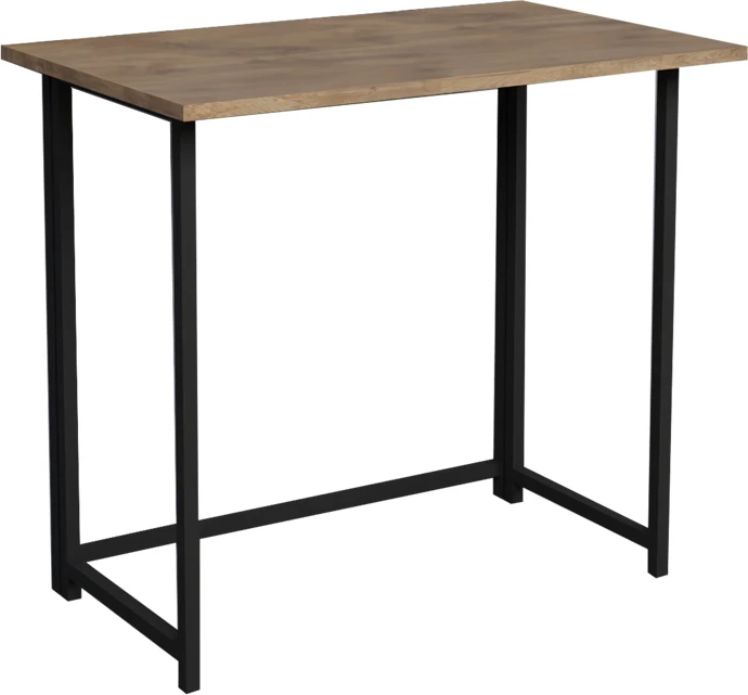 Tavolinë zyre e palosshme Thox, ngjyrë lisi-melaminë e zezë, 80x50x72cm