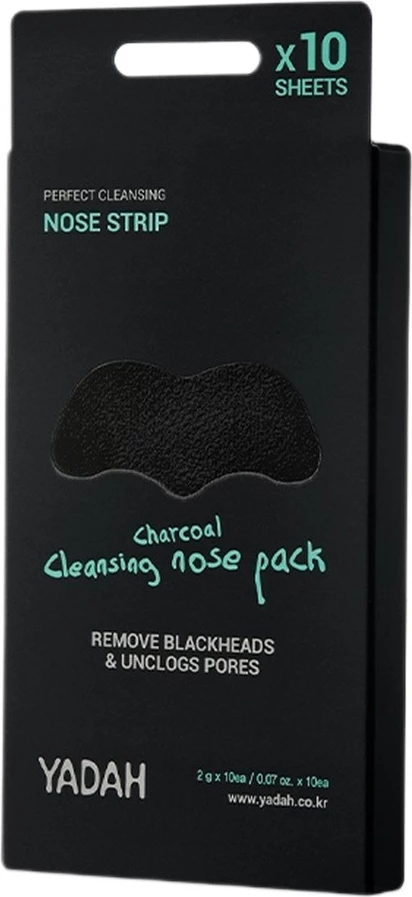 Shirita për hundë për femra Yadah Charcoal Cleansing Nose Pack, 10 copë