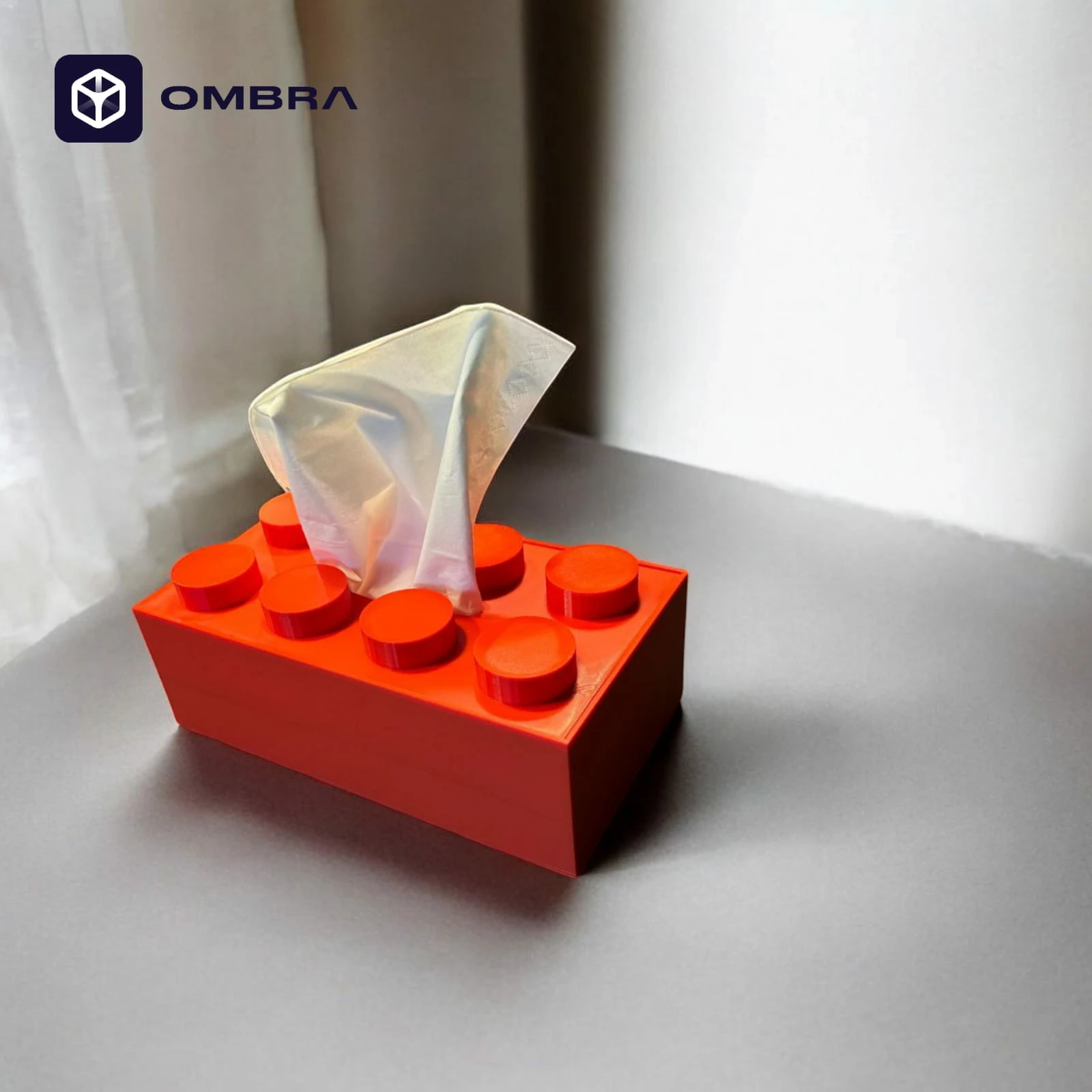 Dekor për peceta Tissue Box Brick, e kuqe