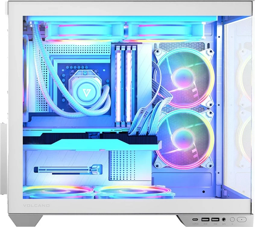 Kasë MODECOM Volcano Panorama APEX ARGB 3F MIDI, e bardhë