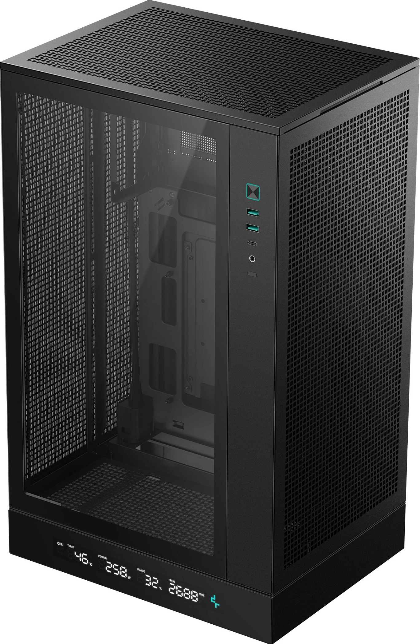 Kasë Deepcool CH270 DIGITAL mini tower, xham i temperuar, e zezë