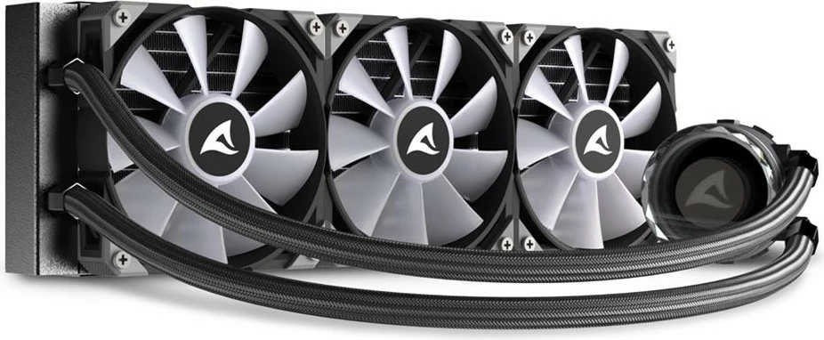 Ftohës uji all-in-one Sharkoon S90 RGB, 3x12cm, për procesor, RGB, i zi