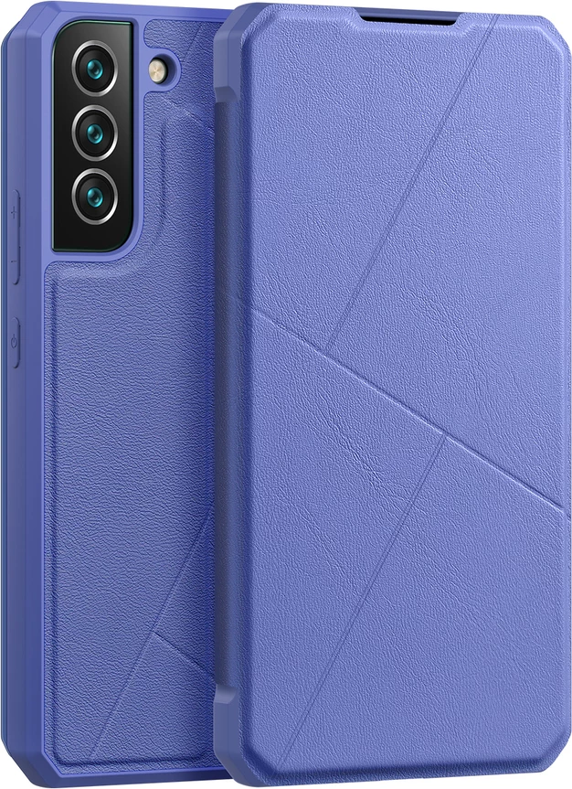 Mbështjellës Dux Ducis Skin X për Samsung Galaxy S22+, me xhep kartelash, me qëndrim, Blu