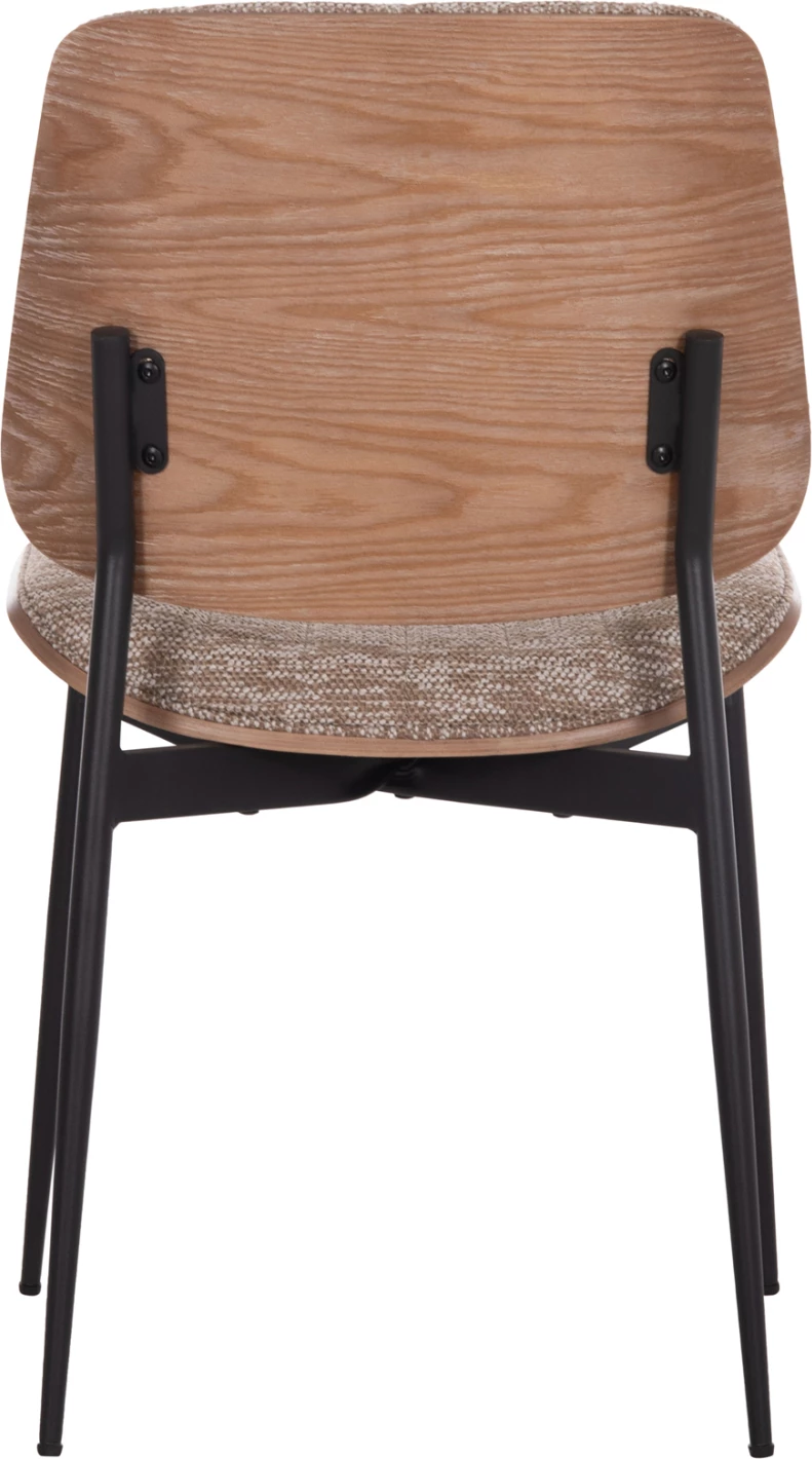 Karrige ngrënieje CONTI FH9983.01, metal i zi, material kafe, 49x56x82cm