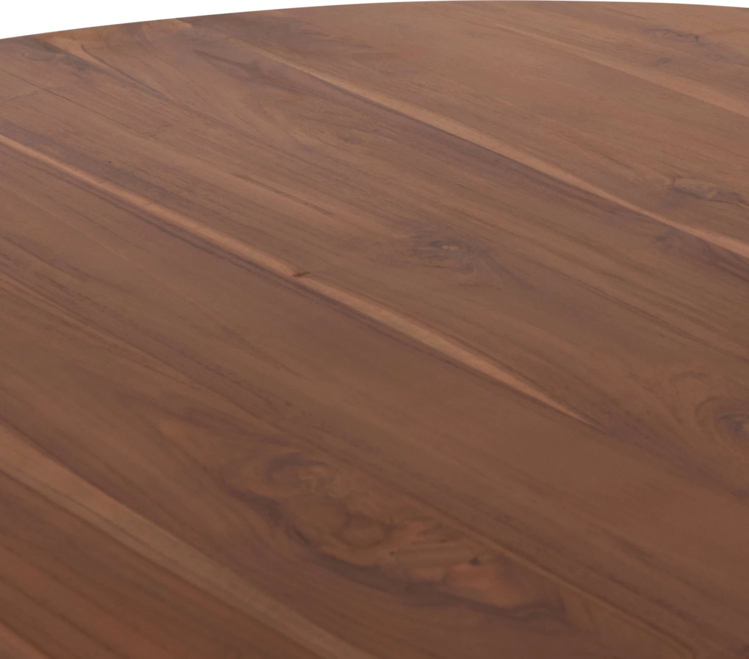 Tavolinë e rrumbullakët për ngrënie, dru tik, 130x79.5cm, trashësi 3cm