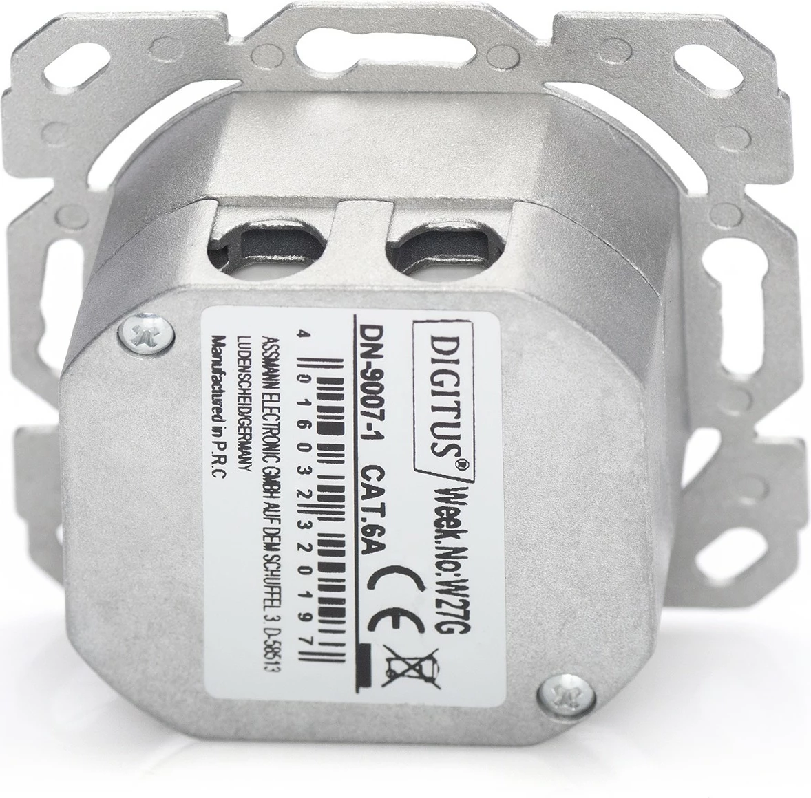 Prizë rrjeti Digitus Cat6a 2xRJ45, e bardhë, Unterputz