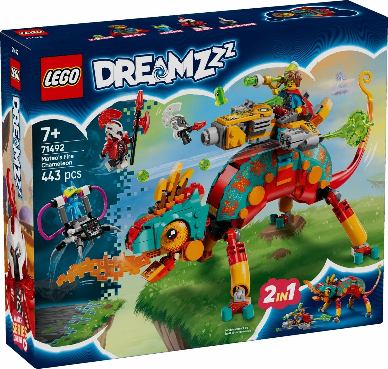 Set LEGO DREAMZzz Mateo's Fiery Chameleon 71492, 443 pjesë, për fëmijë, shumëngjyrësh