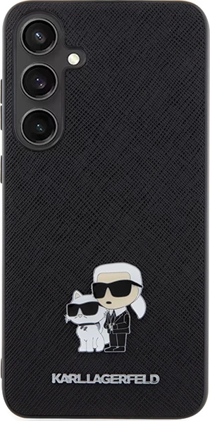 Mbështjellës Karl Lagerfeld Saffiano Karl&Choupette Pin për Samsung Galaxy S24, i zi