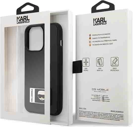 Mbështjellës Karl Lagerfeld KLHCP13L3DKPK për iPhone 13/13 Pro 6.1", Ikonik Patch, i zi