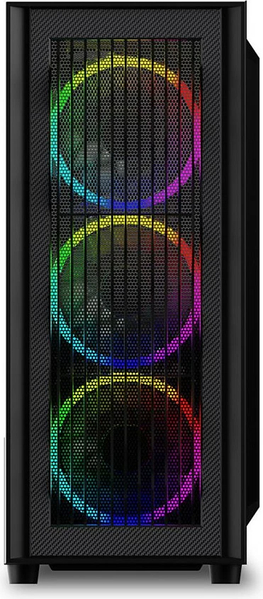 Kasë Sharkoon RGB Wave, ATX/micro ATX/Mini-ITX, 3x120mm RGB fan, xham i temperuar, e zezë