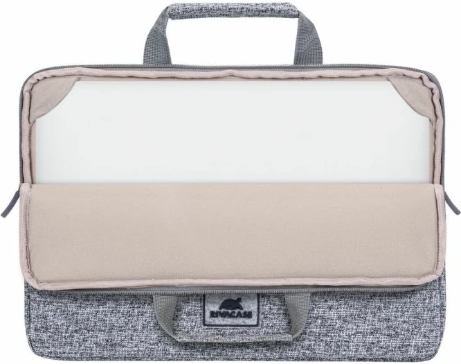 çantë laptopi RIVACASE 7913 13.3\", poliester waterproof, me doreza, gri e çelët