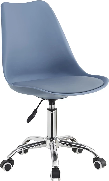 Karrige zyre Gaston II, PP-PU, ngjyrë kaltër e çelët, 48x57x77-90cm