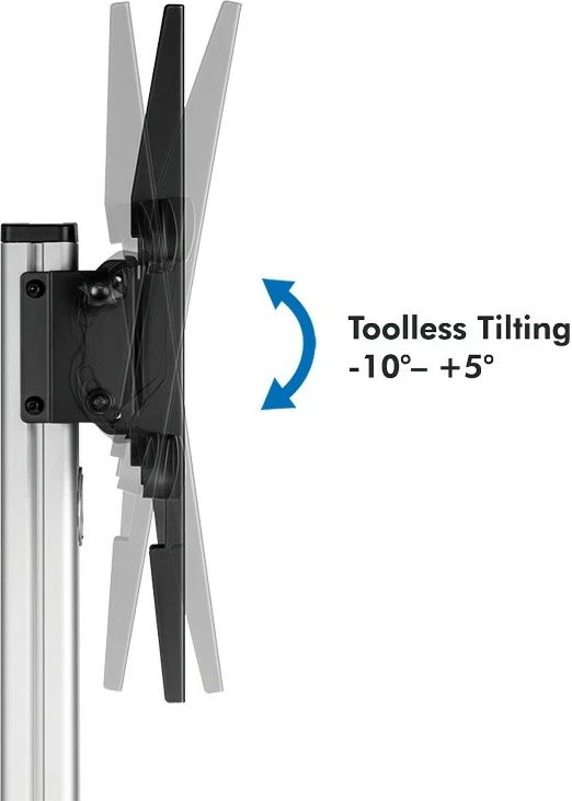 Karrocë për TV/monitor LogiLink BP0163, 37-86 inç, deri 50kg, e zezë/argjendtë