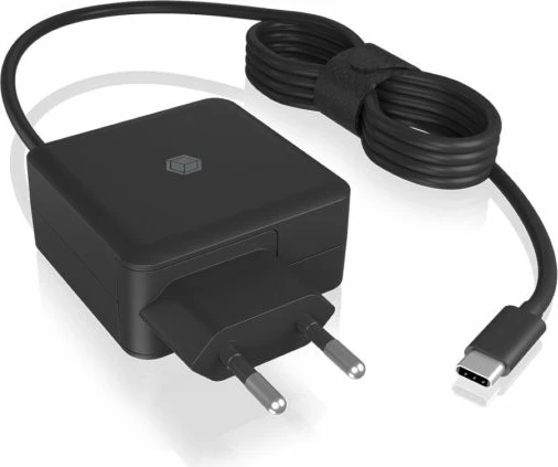 Karikues USB-C ICYBOX IB-PS111-PD 65W PD 3.0 me kabllo 1.5 m, i zi
