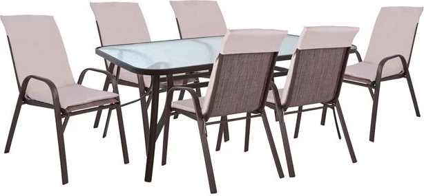 Set kopshti tavolinë & karrige FH10571.02, 7 pjesë, të kafta