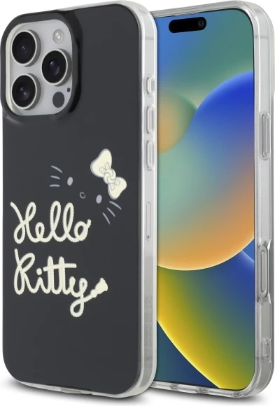 Mbështjellës Hello Kitty IML Golden Diva MagSafe për iPhone 16 Pro Max, Zi