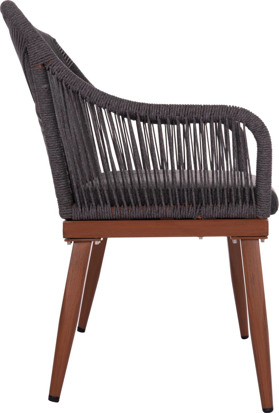 Divan i jashtëm dy vendësh MYRTIA, alumin kafe, litar p.e. antracit, 123x61x90cm