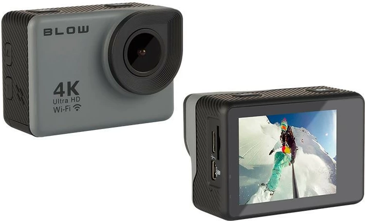 Kamerë sportive BLOW Pro4U, 4K Ultra HD, WiFi, 16 MP, e zezë, me kasë të papërshkueshme nga uji dhe aksesorë