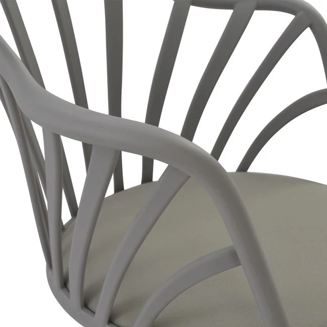 Karrige ngrënieje FH8049.10 Anais gri me këmbë druri 60x61x85,5 cm, set prej 4 copësh