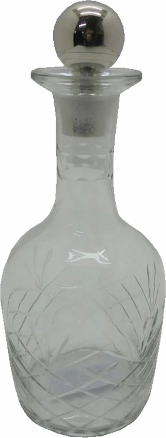 Shishe dekorative Shiran, xham transparent, kapak alumin, 12x12x27cm