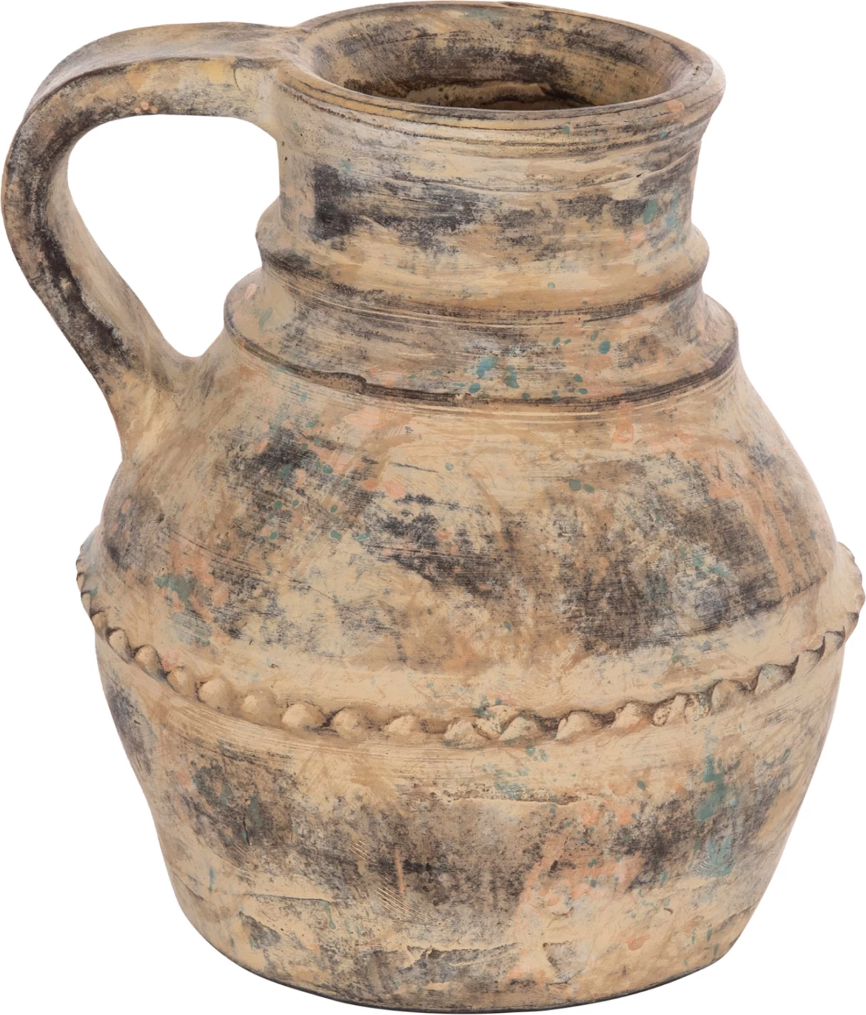 Vazo dekorative tavoline VERMO, terrakotë, ngjyrë krem-bezhë, Φ20x20.5cm