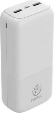 Powerbank Rebeltec P30, 30000mAh, Bardhë