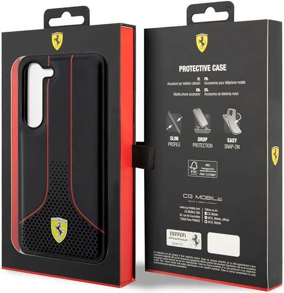 Mbështjellës Ferrari FEHCS23MPCSK për Samsung Galaxy S23+, hardcase, i zi