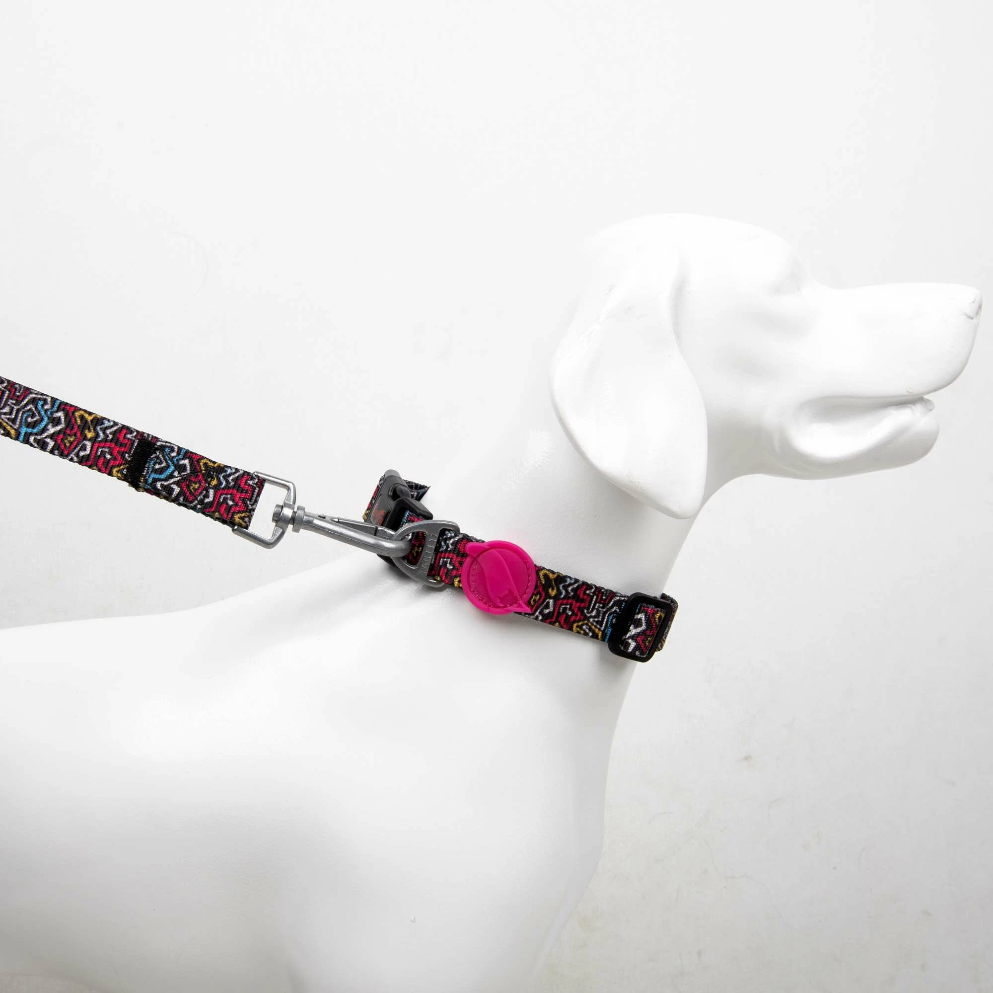 Qafore për qen XS, shumëngjyrëshe, graffiti, Paws & Whiskers