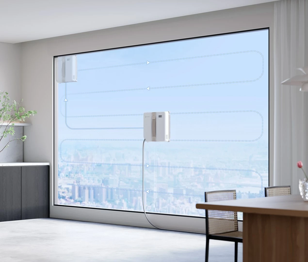 Robot pastrues dritare Ecovacs Winbot MINI, 3000 mAh, Bezhe