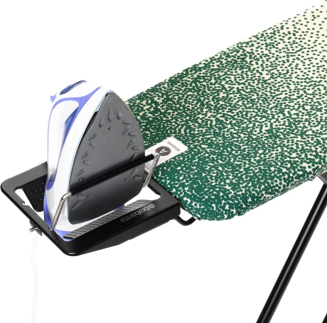 Dërrasë hekurosjeje Brabantia A 110x30 cm Forgotten Oasis, kornizë e zezë, mbulesë krem/jeshile