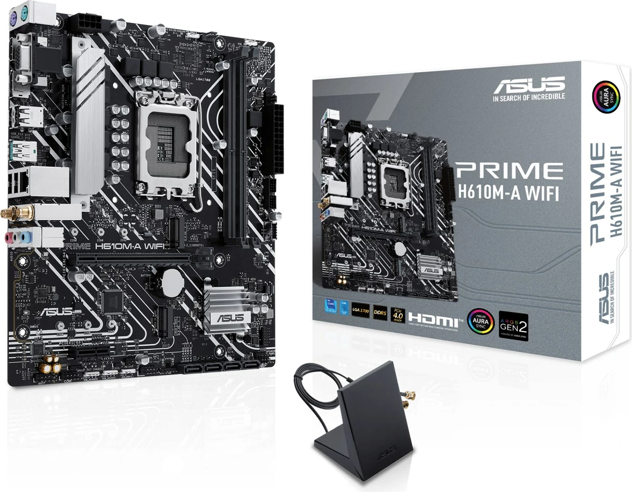 Pllakë amë ASUS PRIME H610M-A WIFI, LGA 1700, micro ATX, Wi-Fi, Bluetooth, e zezë