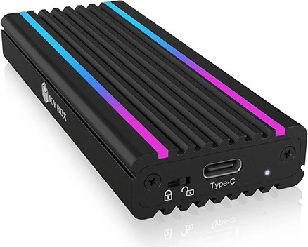 Kasë IcyBox IB-1824ML-C31 për SSD M.2 NVMe, RGB, e zezë