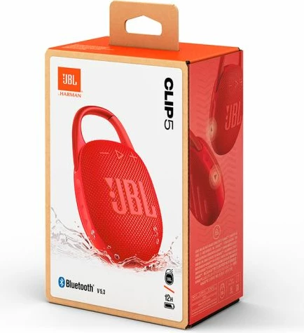 Altoparlant Bluetooth portativ JBL Clip 5, 7 W, IP67, Bluetooth 5.3, deri 15 orë, e kuqe